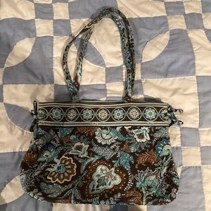 Vera Bradley Brown and Teal Paisley Bag